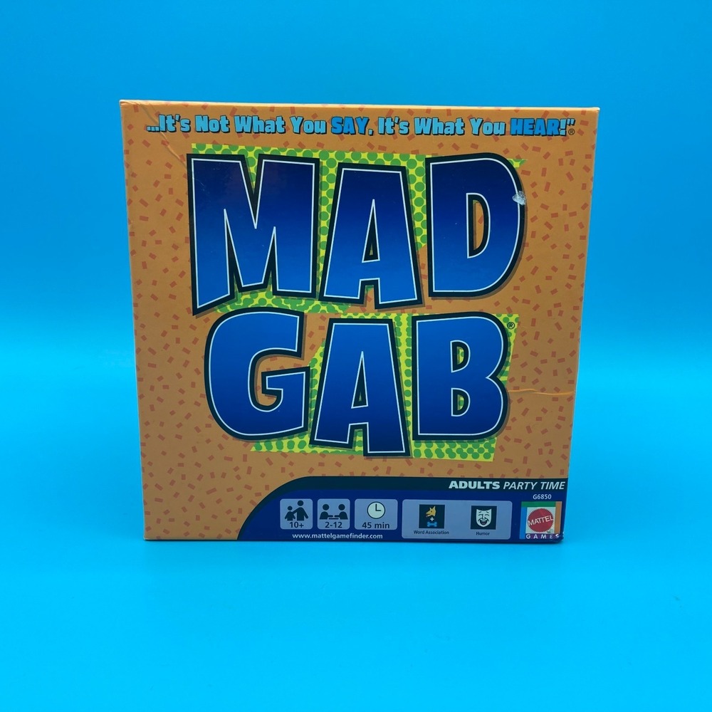 Mad Gab Party Board Game - 2005 Mattel Edition - Complete - Adults Party Time